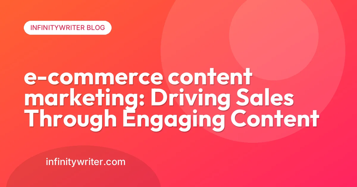 e-commerce content marketing: Driving Sales Through Engaging Content